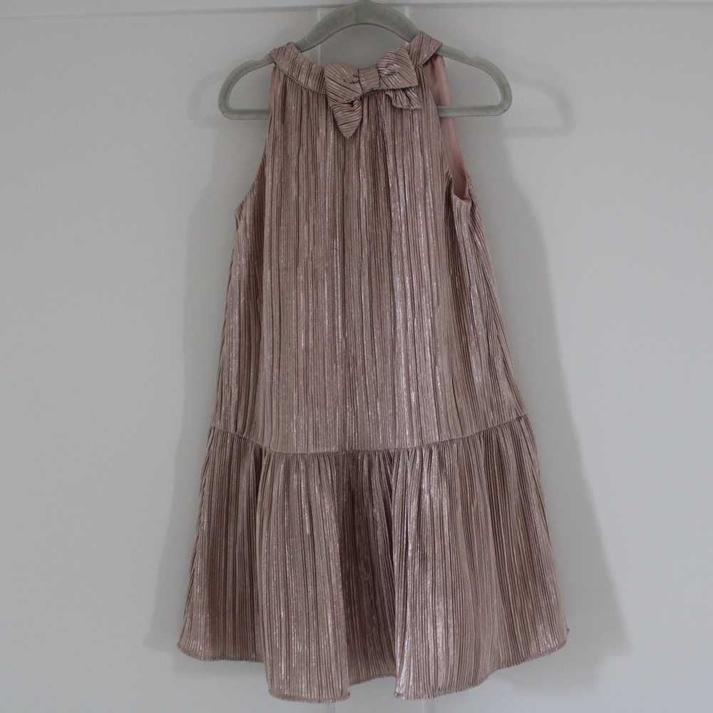 Janie and Jack Shimmering Pink Bow Dress